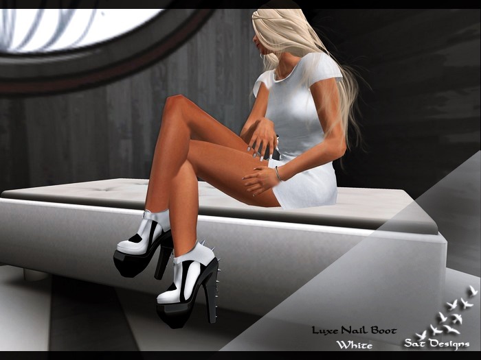 .: SAT :. Designs Mesh Luxe Nail Boot White