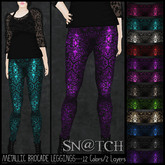 :::Sn@tch Metallic Brocade Leggings:::