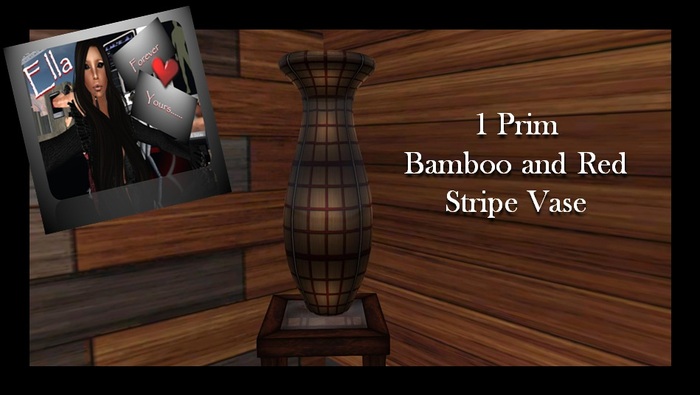 Vase - Bamboo Red Stripe