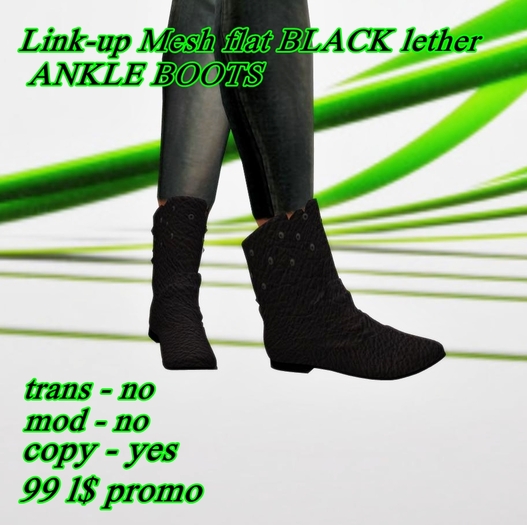 Link-up Mesh Rigged_Ladies Flat Ankle Boot