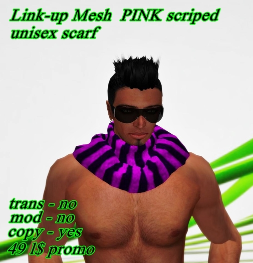 Link-up Mesh_PINK Stripes scarf