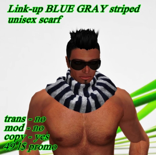 Link-up Mesh_GRAY Stripes scarf