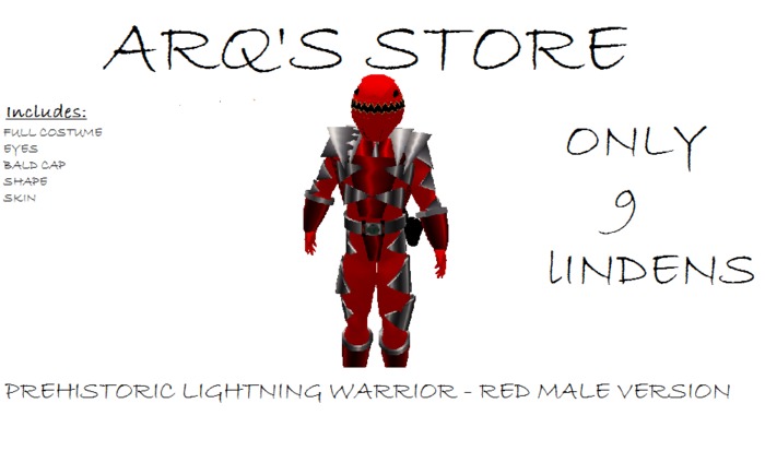 Red Prehistoric Lightning Warrior - Male - Version 2.0