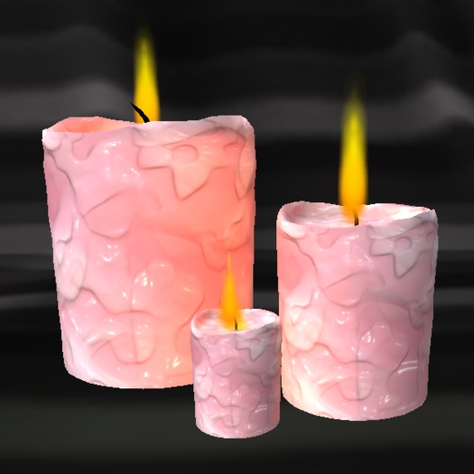 Krys's sculpted candles - pink set