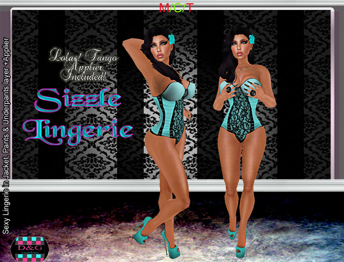 D&G Sizzle Lingerie Cyan W Tango Applier