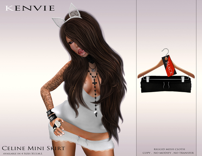 KENVIE . mesh Celine Mini Skirt Black