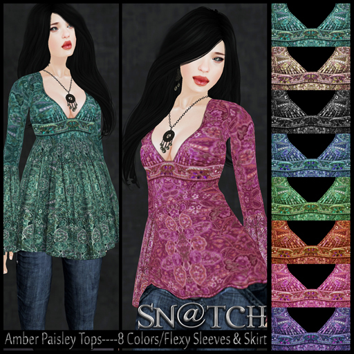 :::Sn@tch Amber Paisley Top:::