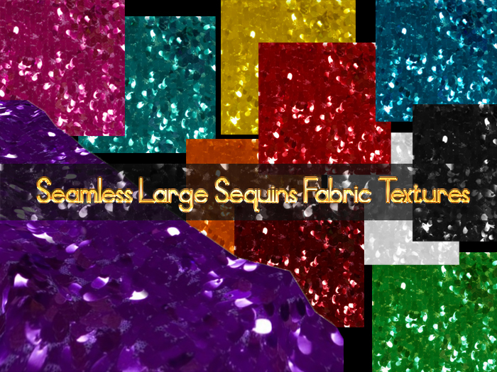 FULL PERM 11 Seamless Lg Sequins Fabric Textures