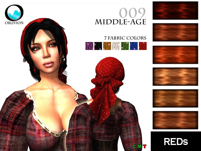  Oblivion ] Middle-age 009 Reds  - Medieval Hair Style