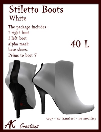 Stiletto White Boots