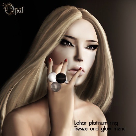 Opal*Lahar platinum ring 