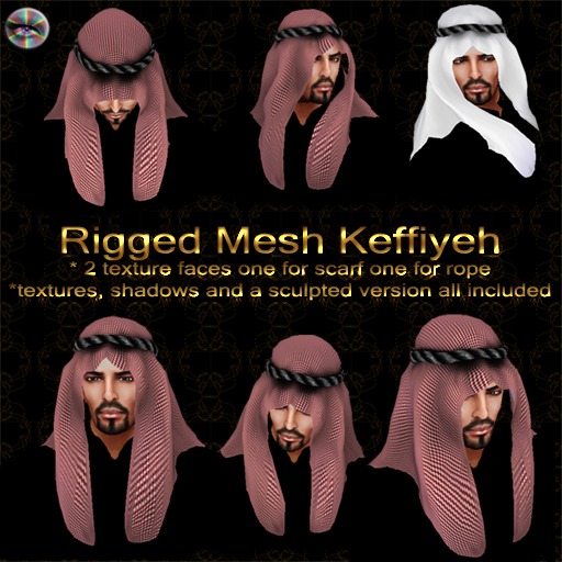 Rigged Mesh Keffiyeh set boxed (+bonus sculpt version)