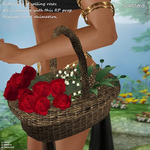 ~Soedara~ Red Roses in Basket Arm