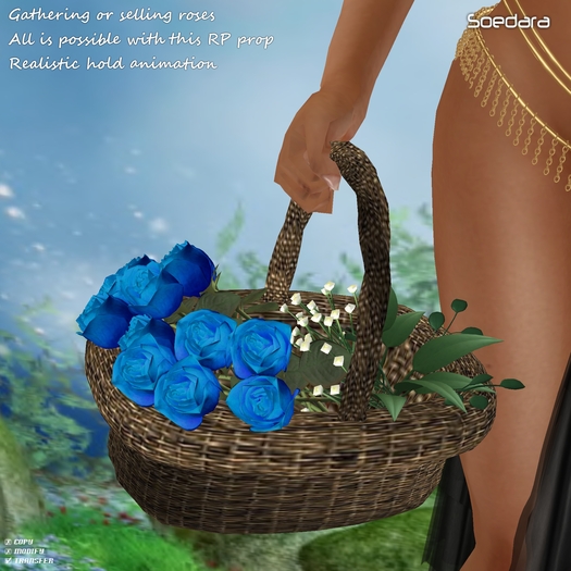~Soedara~ Blue Roses in Basket Hand