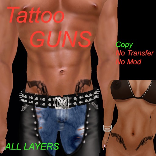 Tattoo GUNS on Belly