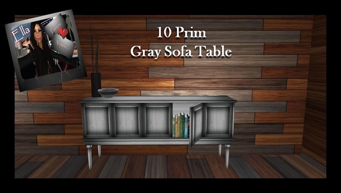 Grey Sofa Table - with accessories
