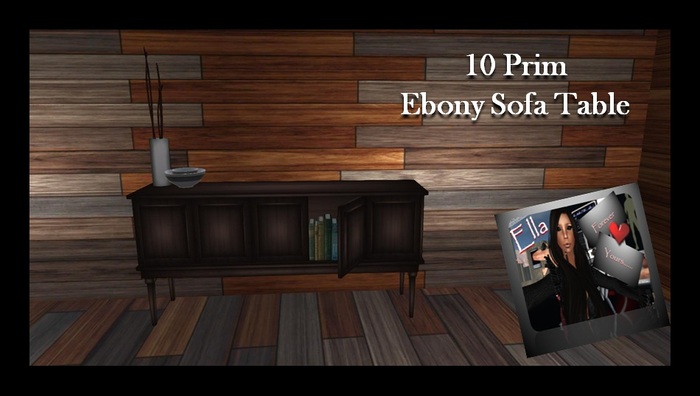 Ebony Sofa Table with Accessories