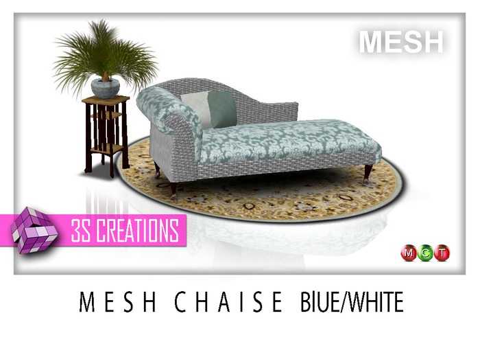 ..::3SC::..  Mesh Chaise Blue/White