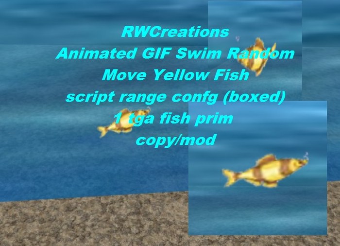 Animated GIF Swim Random Move Yellow  Fish script range config (boxed) 