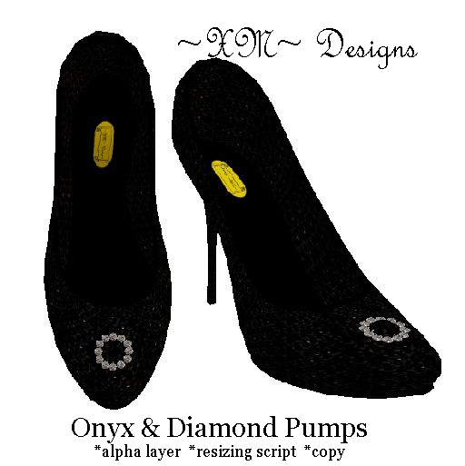 ~XM~ Onyx & Diamond Pumps Shoe Box