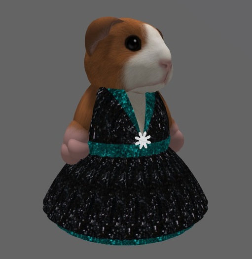 Tiny Formal Sequin Gown Black&Turquiose