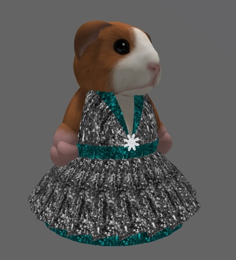 Tiny Formal Sequin Gown Silver&Turquoise