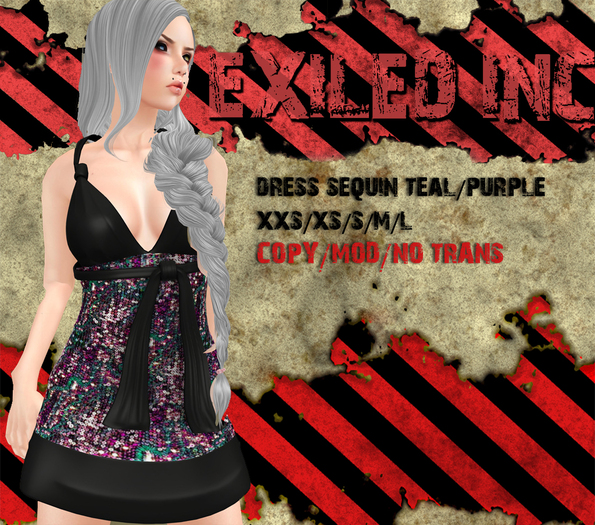 [Exiled Inc.] Dress back straps Teal & Purple box