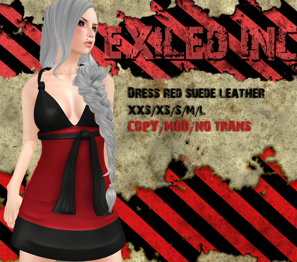 [Exiled Inc.] Dress back straps Red Suede mesh