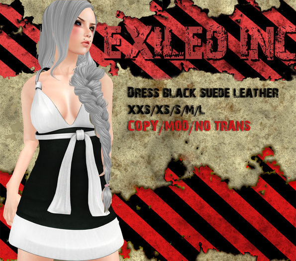 [Exiled Inc.] Dress back straps Black Suede mesh