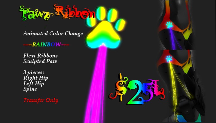 BLW-Pawz Ribbon-Rainbow