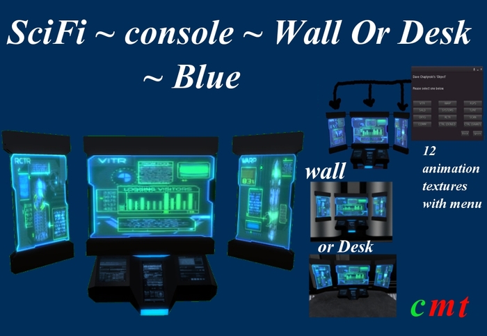 SciFi ~ console ~ Wall Or Desk ~ Blue  (Boxed)