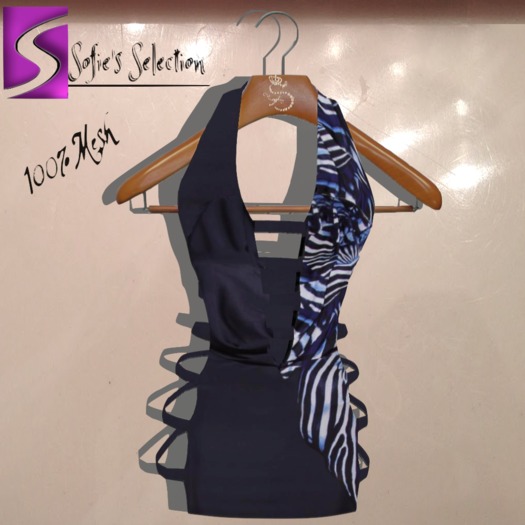 <S> Mesh Audace Indigo Dress