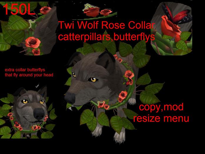 (TC) TWI Collar Roses,thorn,butterfly,catterpillar(unpack)