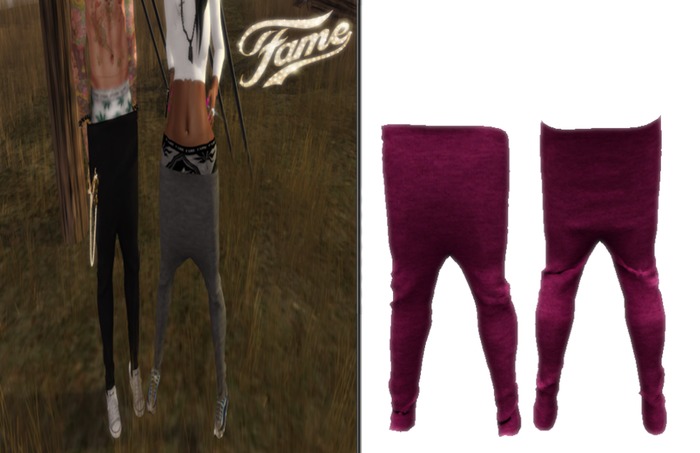 ---::[[F A M E]]::---[Pink]-MeshSweatPants-Unisex