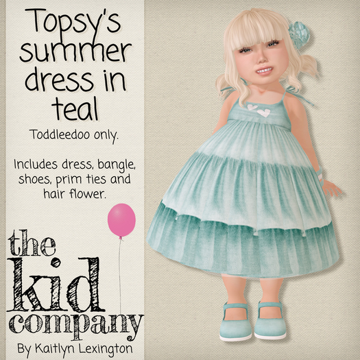 the kid company; topsy's summer dress // teal.
