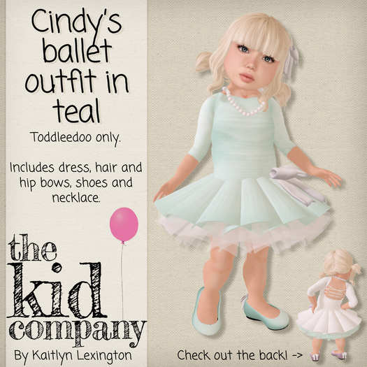 the kid company; cindy's ballet outfit // teal.