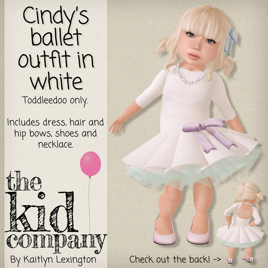 the kid company; cindy's ballet outfit // white.