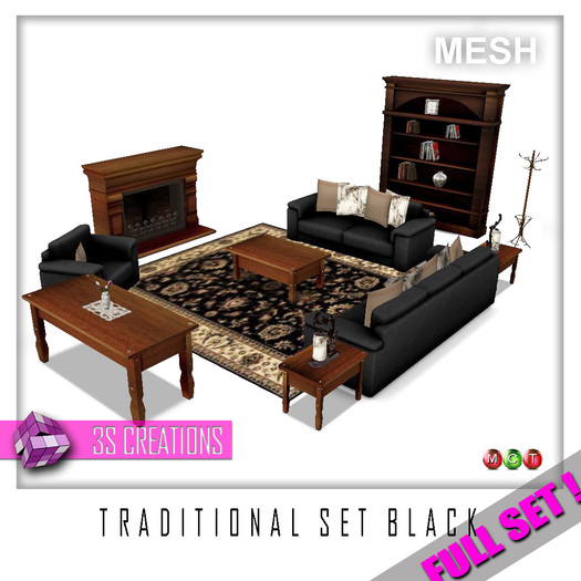 ..::3SC::.. Traditional Black Leather Set