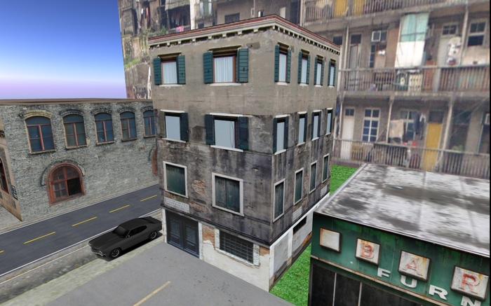 #114 -4 Story Run Down Office Building -2 Prim Building by Kushinator