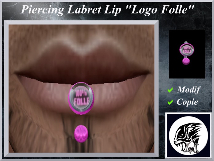 Piercing Labret Lip "logo folle"