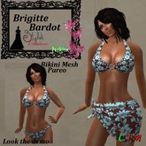 Brigitte Bardot Bikini & Pareo Hawai Brun Bleu