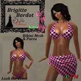 Brigitte Bardot Bikini & Pareo Damier Rose