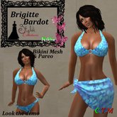 Brigitte Bardot Bikini & Pareo Flower bleu