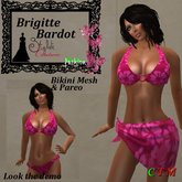 Brigitte Bardot Bikini & Pareo Hawai pink hibiscus