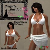 Brigitte Bardot Bikini & Pareo Brode Blanc