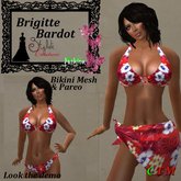 Brigitte Bardot Bikini & Pareo RedIslandflower