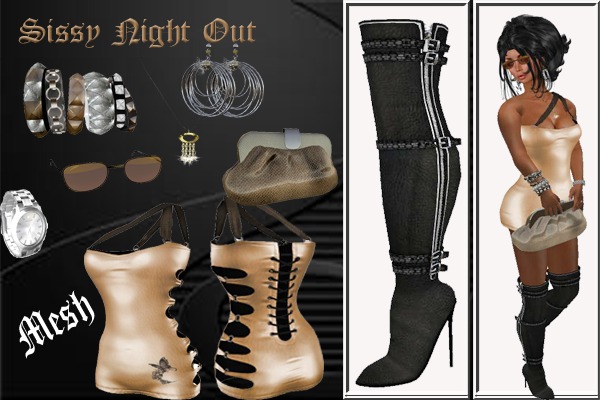 Tween Designs !!!.....Sissy Night Out Beige  Combo