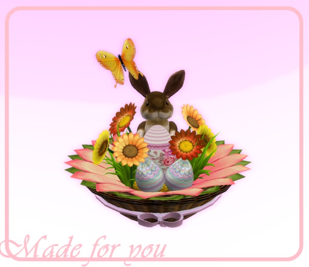 Decorated Easter Basket with bunny