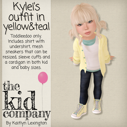 the kid company; kylei's outfit // teal and yellow.