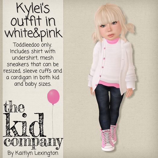 the kid company; kylei's outfit // white and pink.